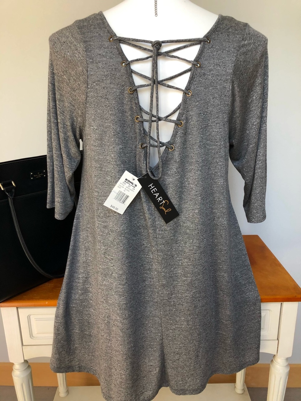 NEW Heart Soul Grey Cross Back Mini Dress Size 1X
